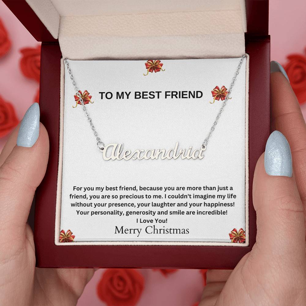 To My Best Friend | Merry Christmas | Name Necklace