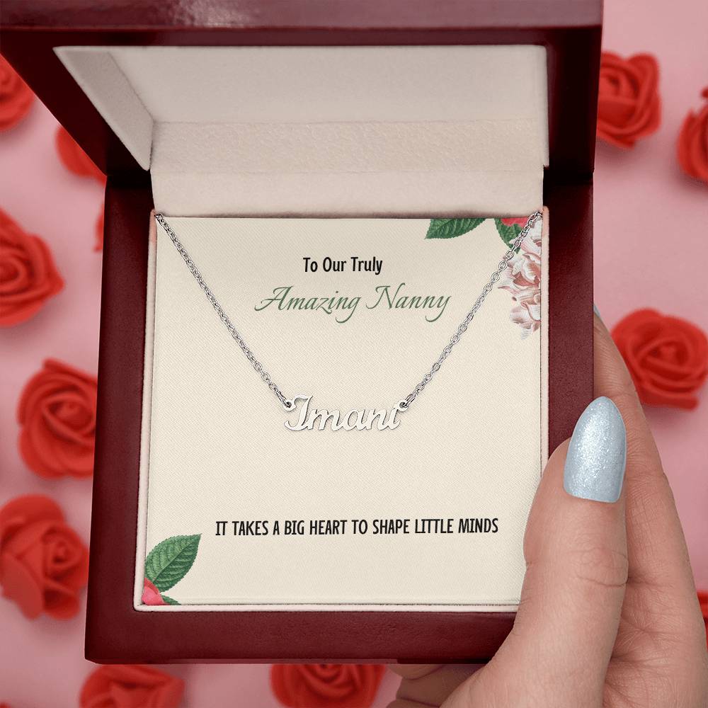 To Our Truly Amazing Nanny | Big Heart | Professional Name Necklace Gift