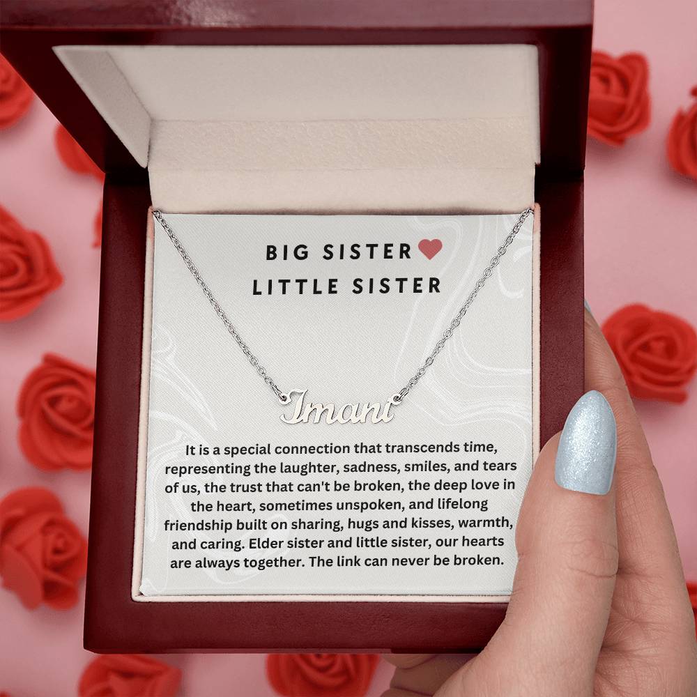 Big Sister Little Sister | Our Hearts Are Always Together | Name Necklace