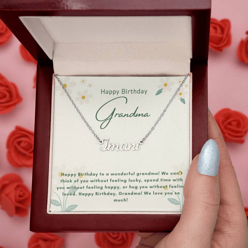 Happy Birthday Grandma | We Love You So Much | Name Pendant Necklace