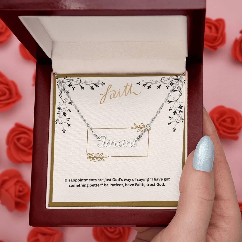 Be Patient Have Faith Trust God | Religious Faith Name Necklace