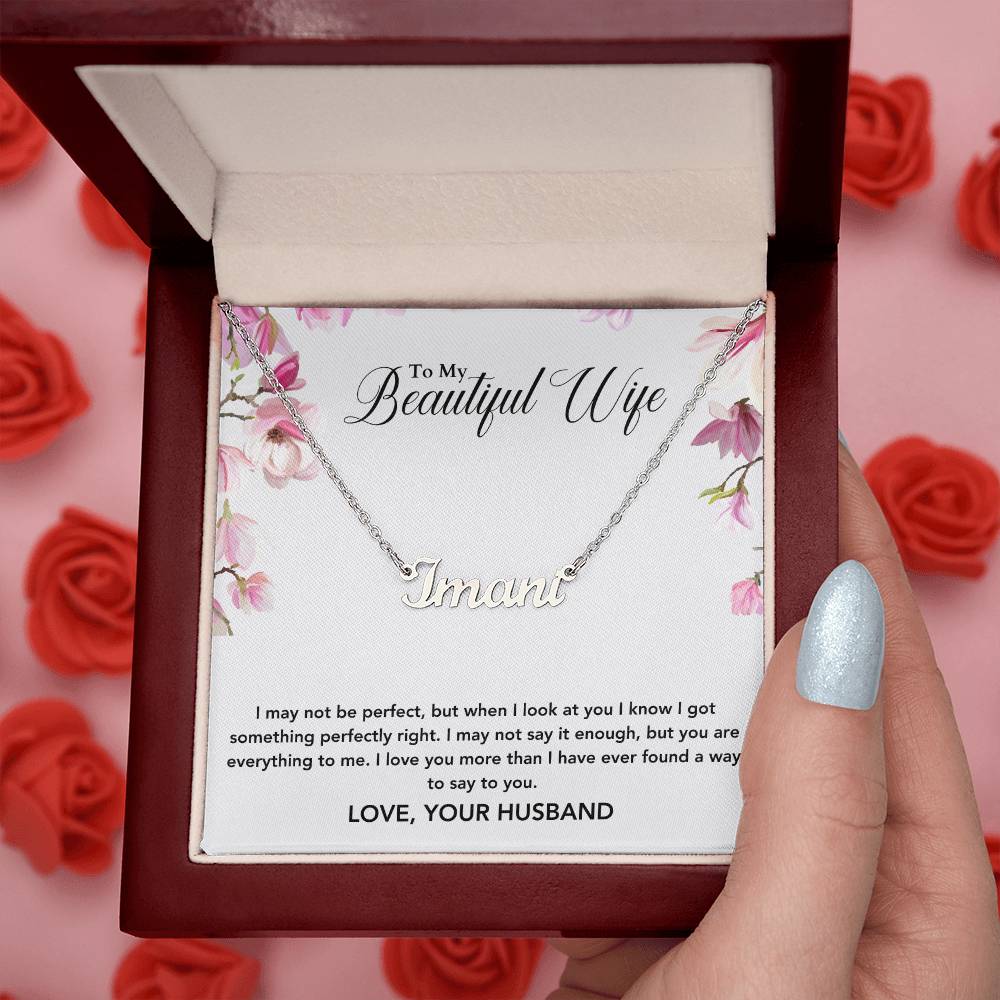 To My Beautiful Wife | You Are Everything To Me | Name Necklace