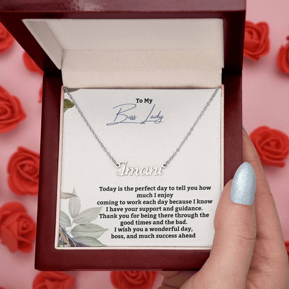 To My Boss Lady | Thank You For Being There | Professional Name Pendant Necklace