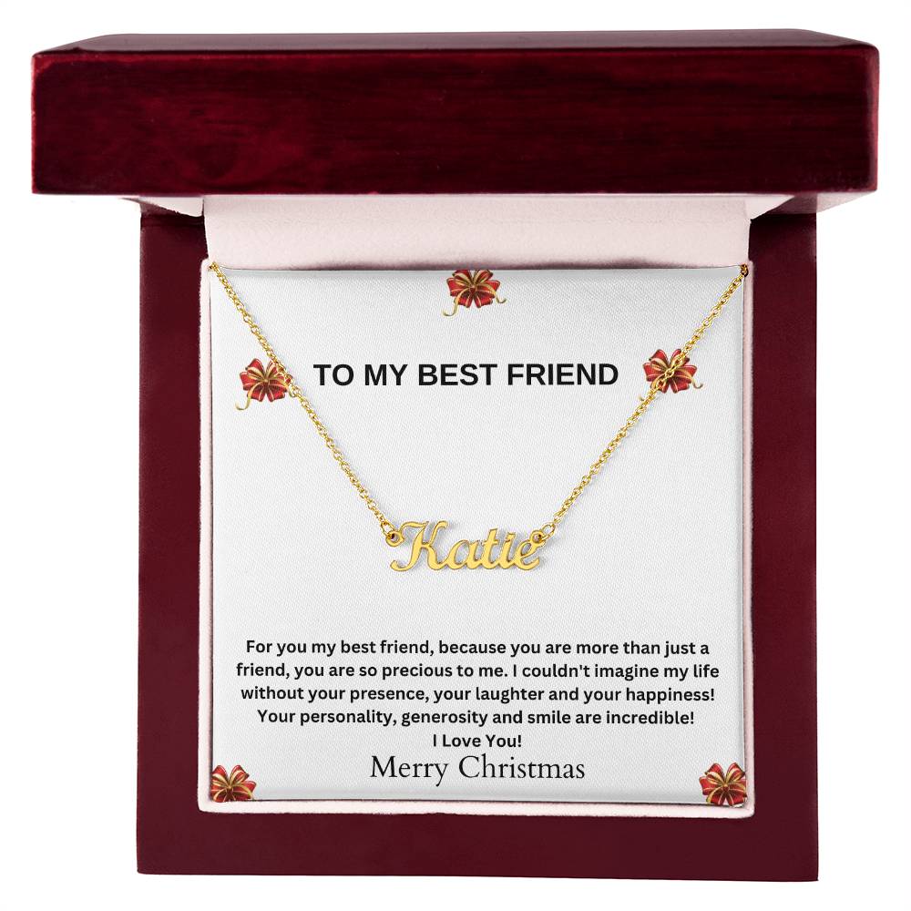 To My Best Friend | Merry Christmas | Name Necklace