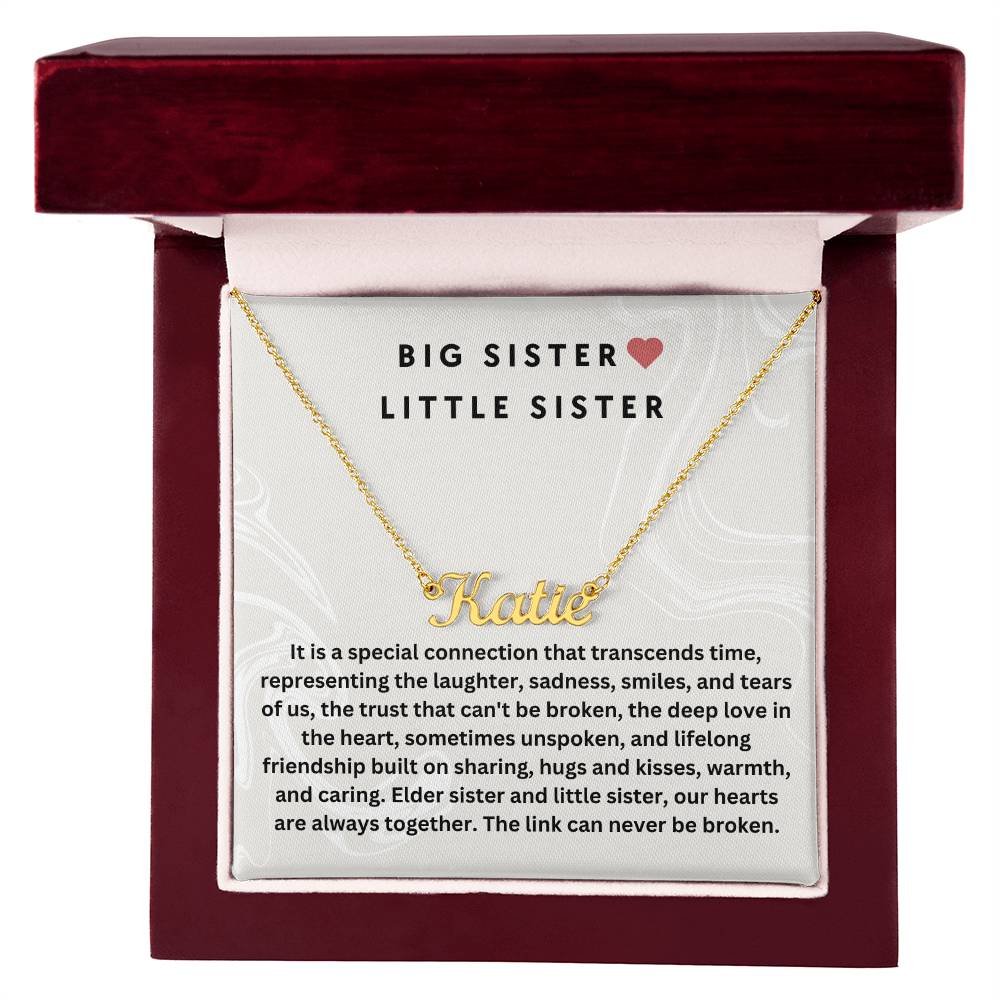 Big Sister Little Sister | Our Hearts Are Always Together | Name Necklace