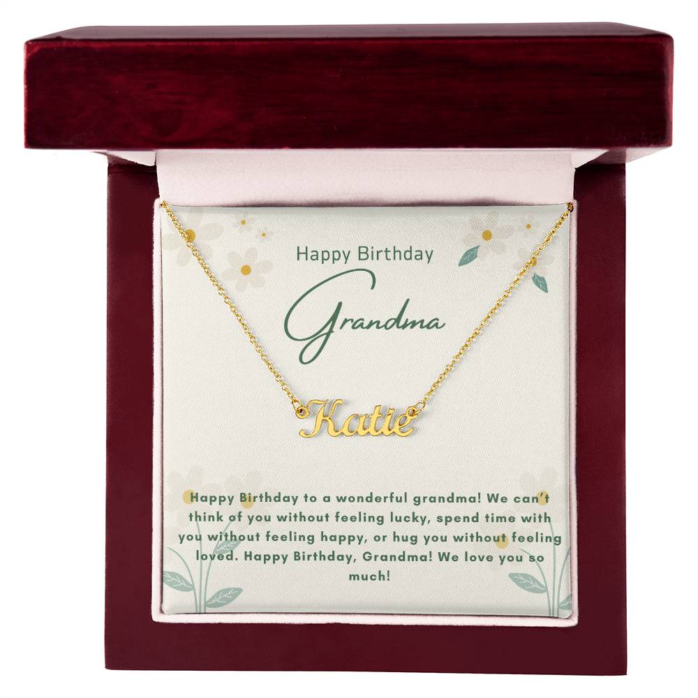 Happy Birthday Grandma | We Love You So Much | Name Pendant Necklace
