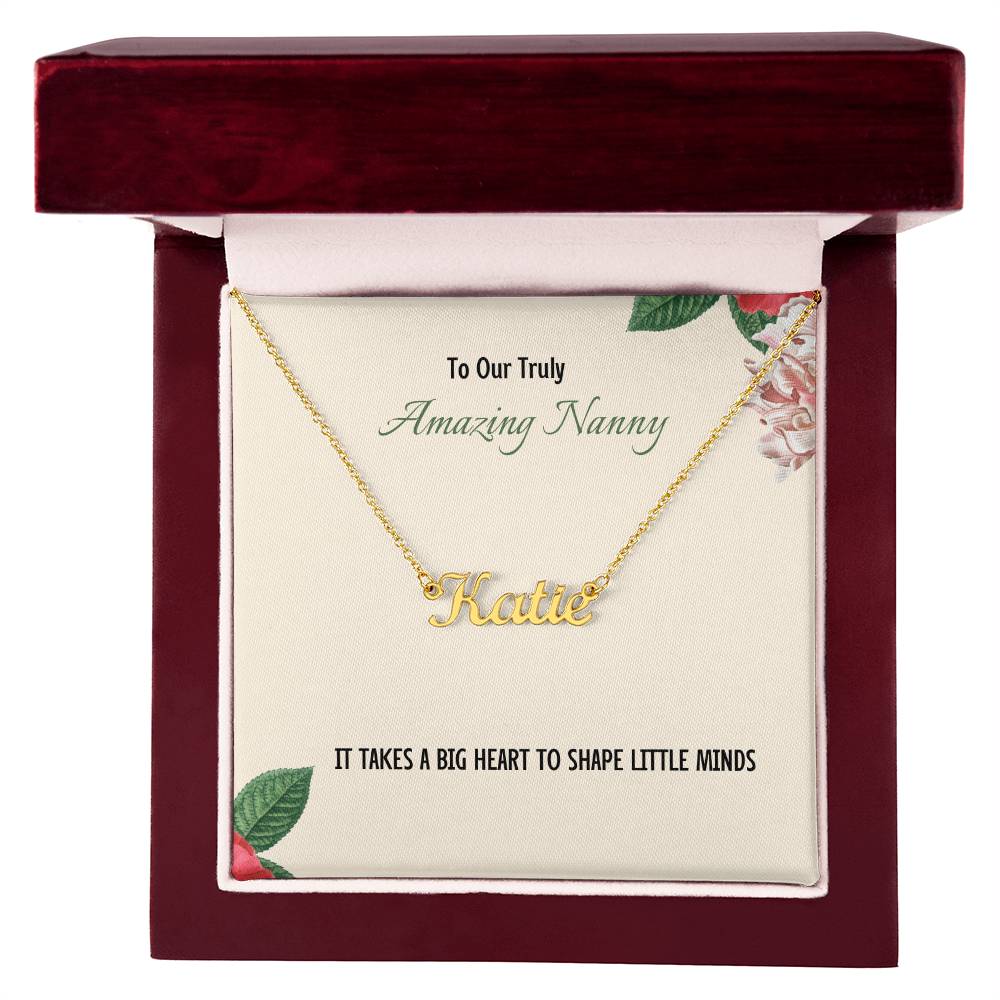 To Our Truly Amazing Nanny | Big Heart | Professional Name Necklace Gift