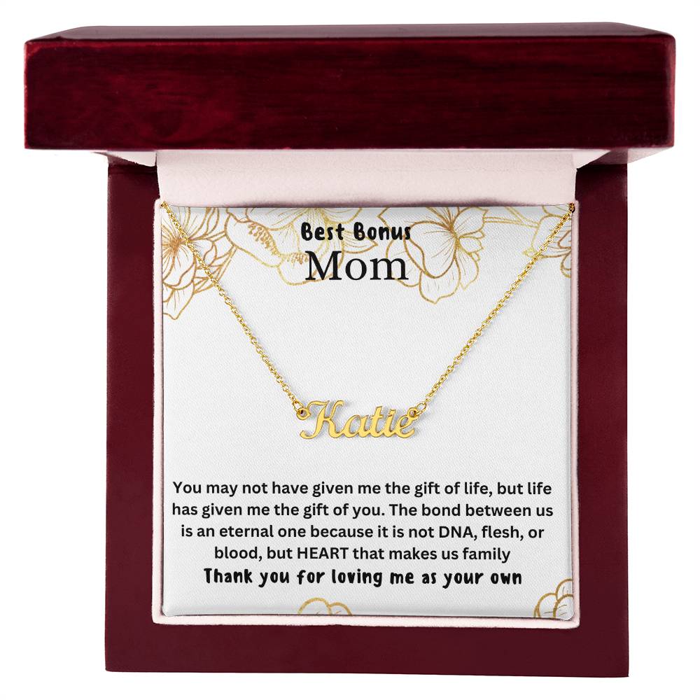 Best Bonus Mom | Life Gave Me The Gift Of You | Custom Name Necklace