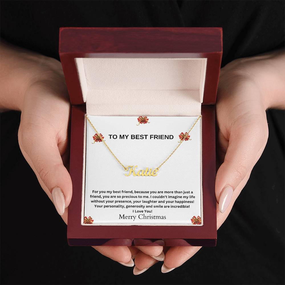 To My Best Friend | Merry Christmas | Name Necklace