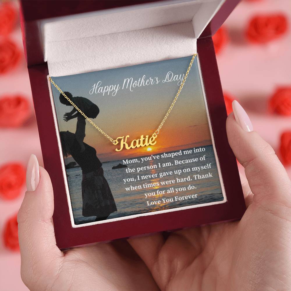 Happy Mother's Day | Thank You For All You Do | Custom Name Necklace