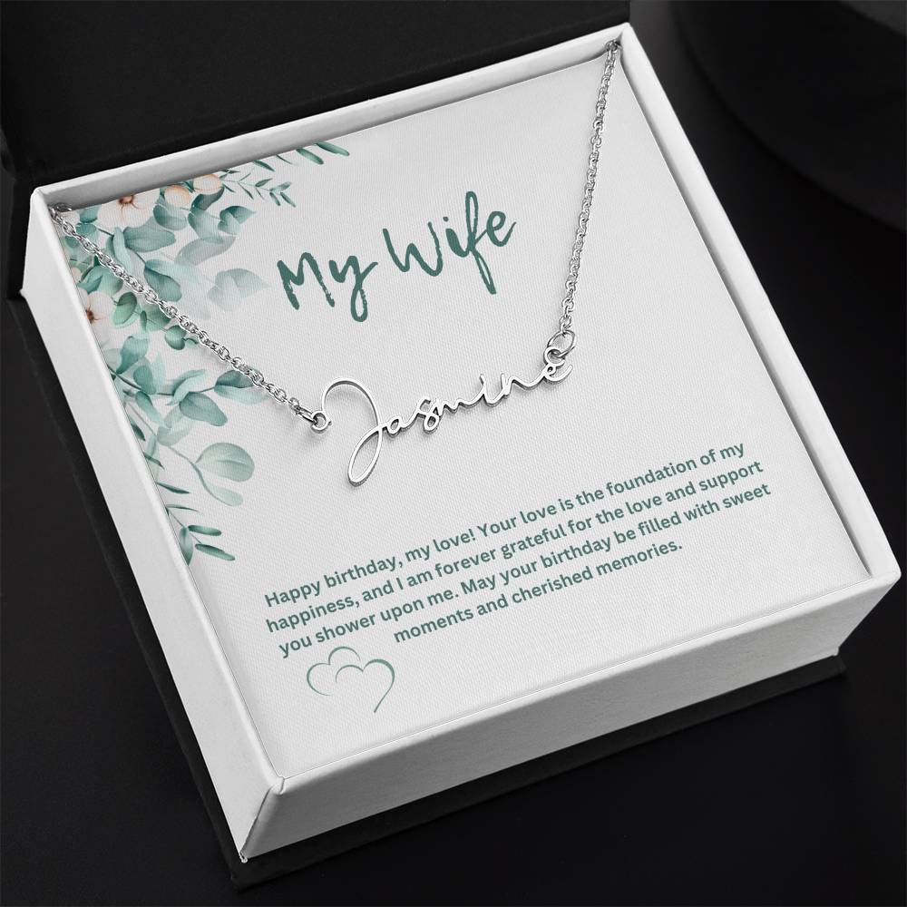 To My Wife | Happy Birthday | Pendant Name Necklace