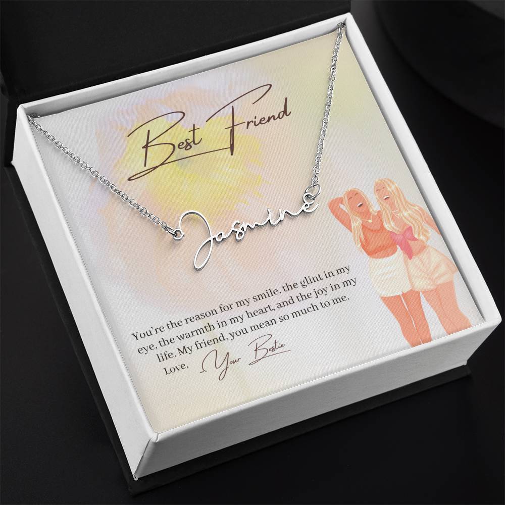 Best Friend | You Are The Joy In My Life | Script Name Necklace
