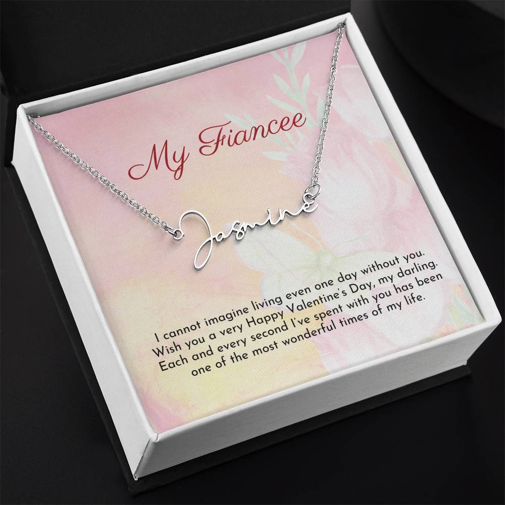 My Fiancee | Happy Valentine's Day | Name Pendant Necklace