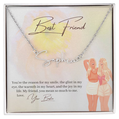 Best Friend | You Are The Joy In My Life | Script Name Necklace