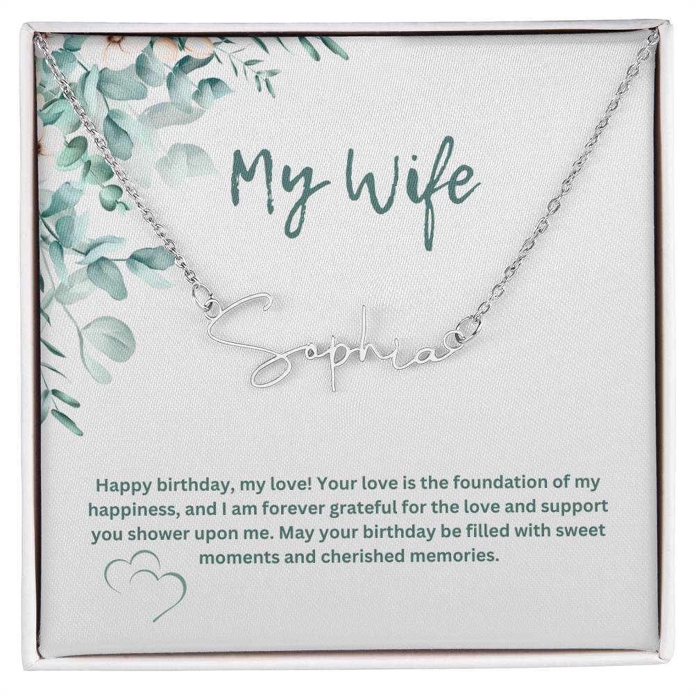 To My Wife | Happy Birthday | Pendant Name Necklace