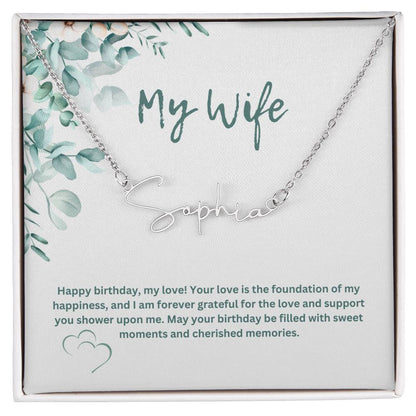 To My Wife | Happy Birthday | Pendant Name Necklace
