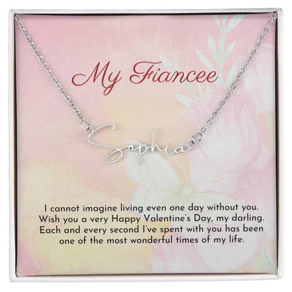 My Fiancee | Happy Valentine's Day | Name Pendant Necklace
