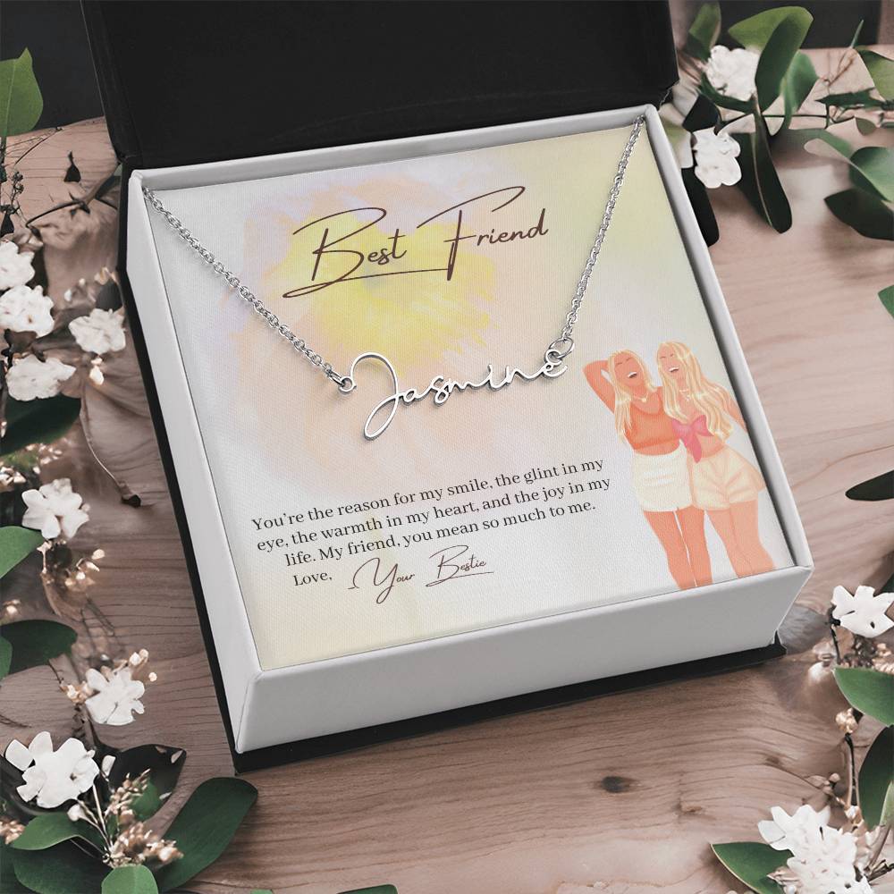 Best Friend | You Are The Joy In My Life | Script Name Necklace