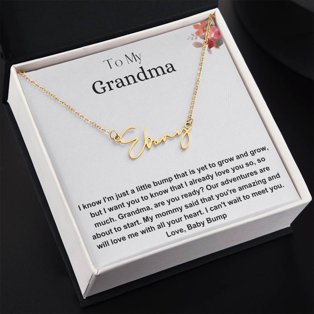 To My Grandma | I Already Love You | Signature Name Necklace