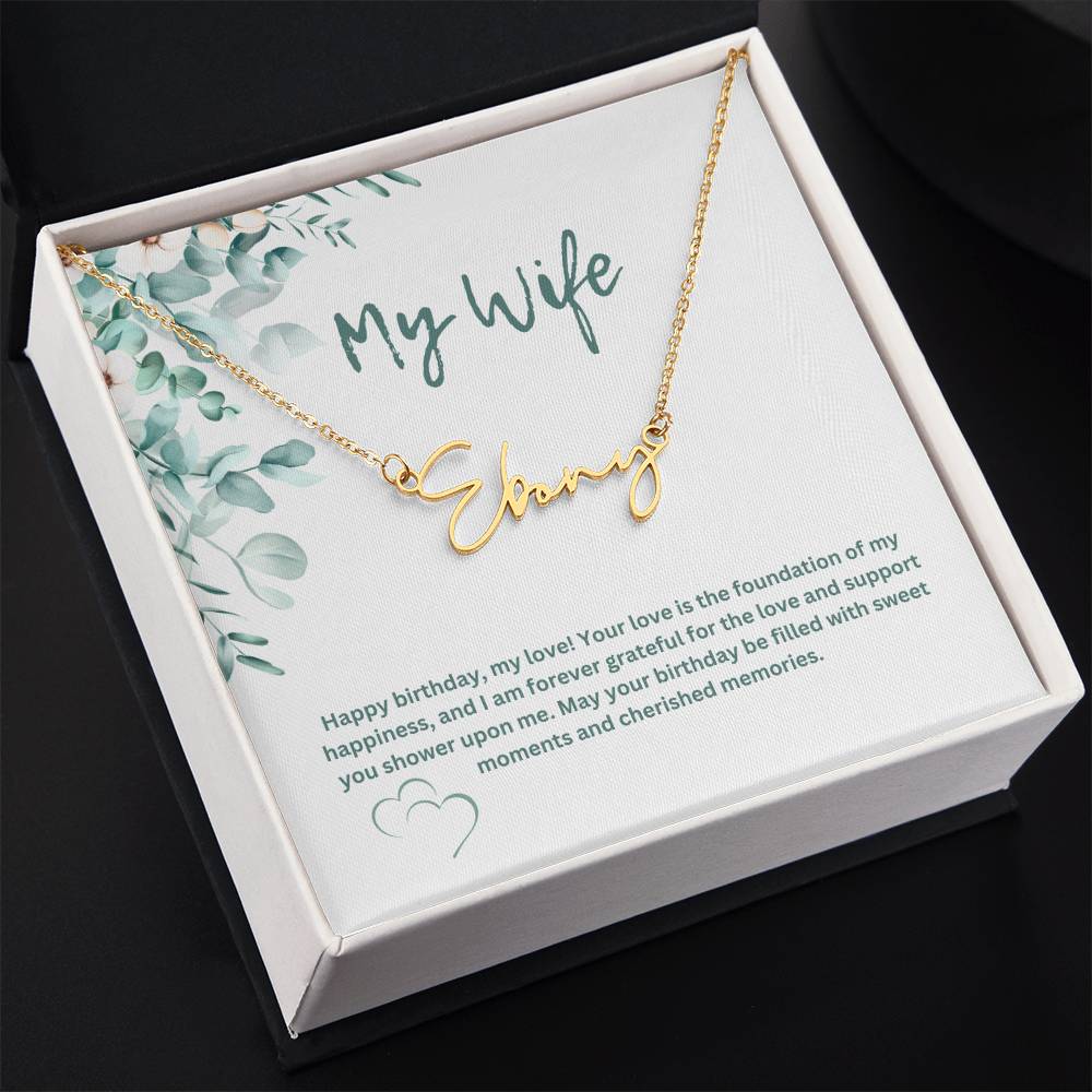 To My Wife | Happy Birthday | Pendant Name Necklace