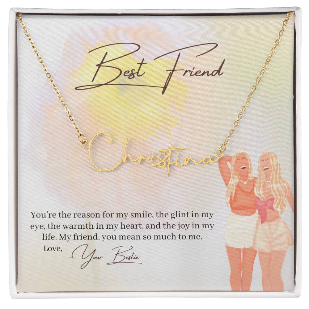 Best Friend | You Are The Joy In My Life | Script Name Necklace