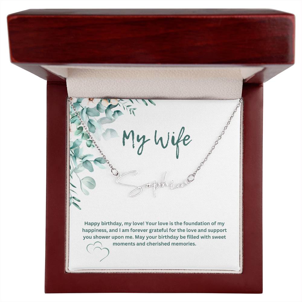 To My Wife | Happy Birthday | Pendant Name Necklace