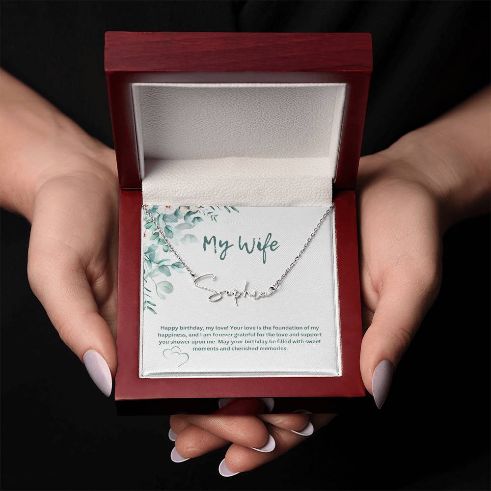 To My Wife | Happy Birthday | Pendant Name Necklace
