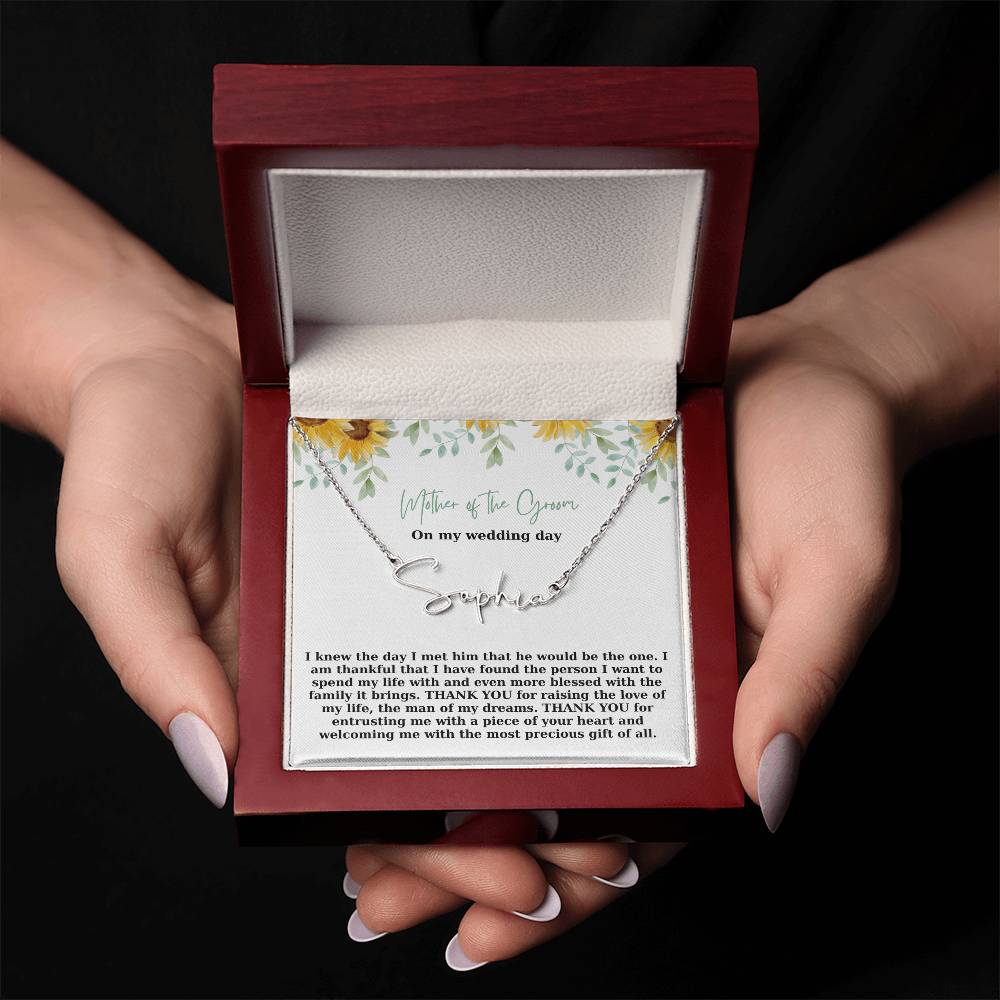 Mother Of The Groom On My Wedding Day | Name Necklace