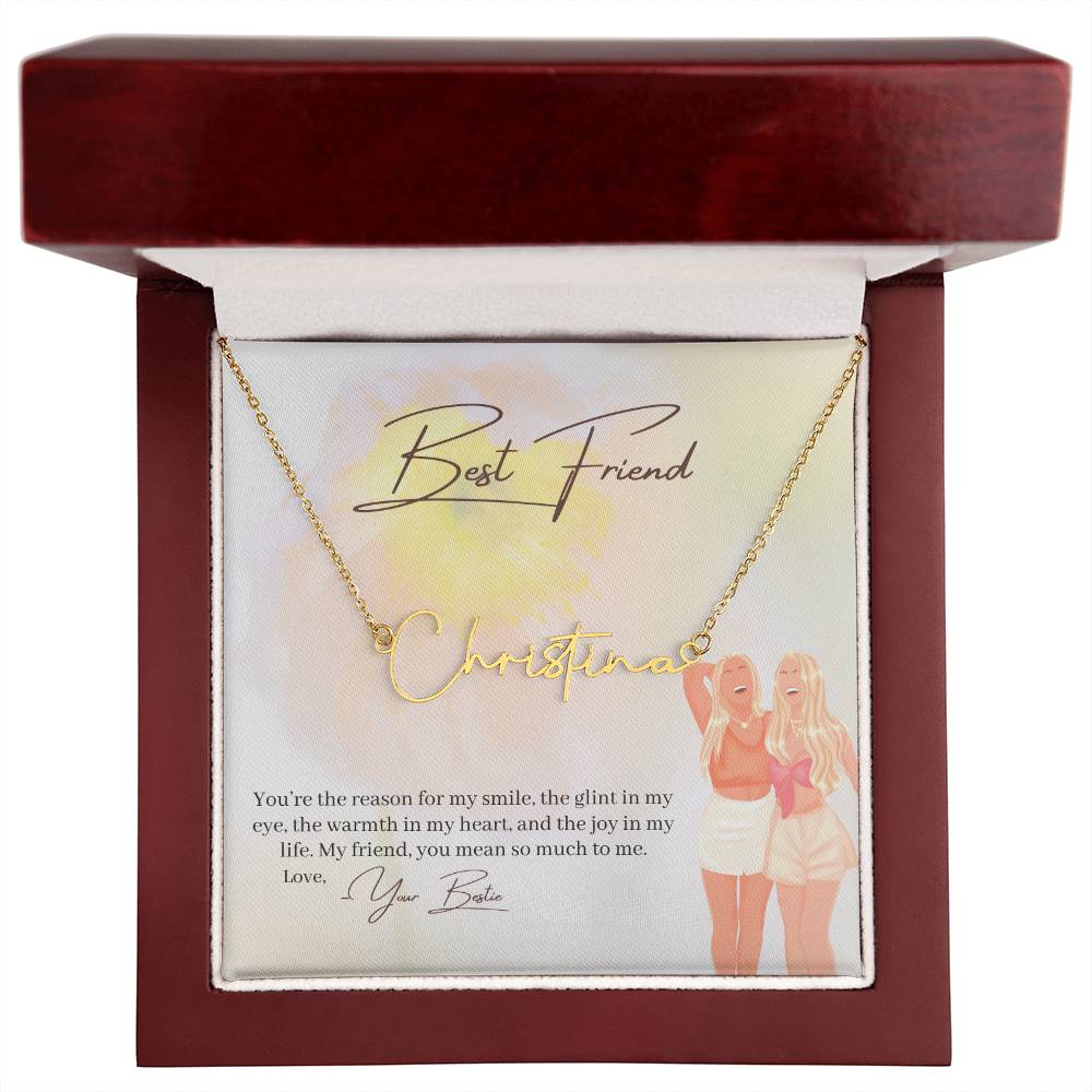Best Friend | You Are The Joy In My Life | Script Name Necklace