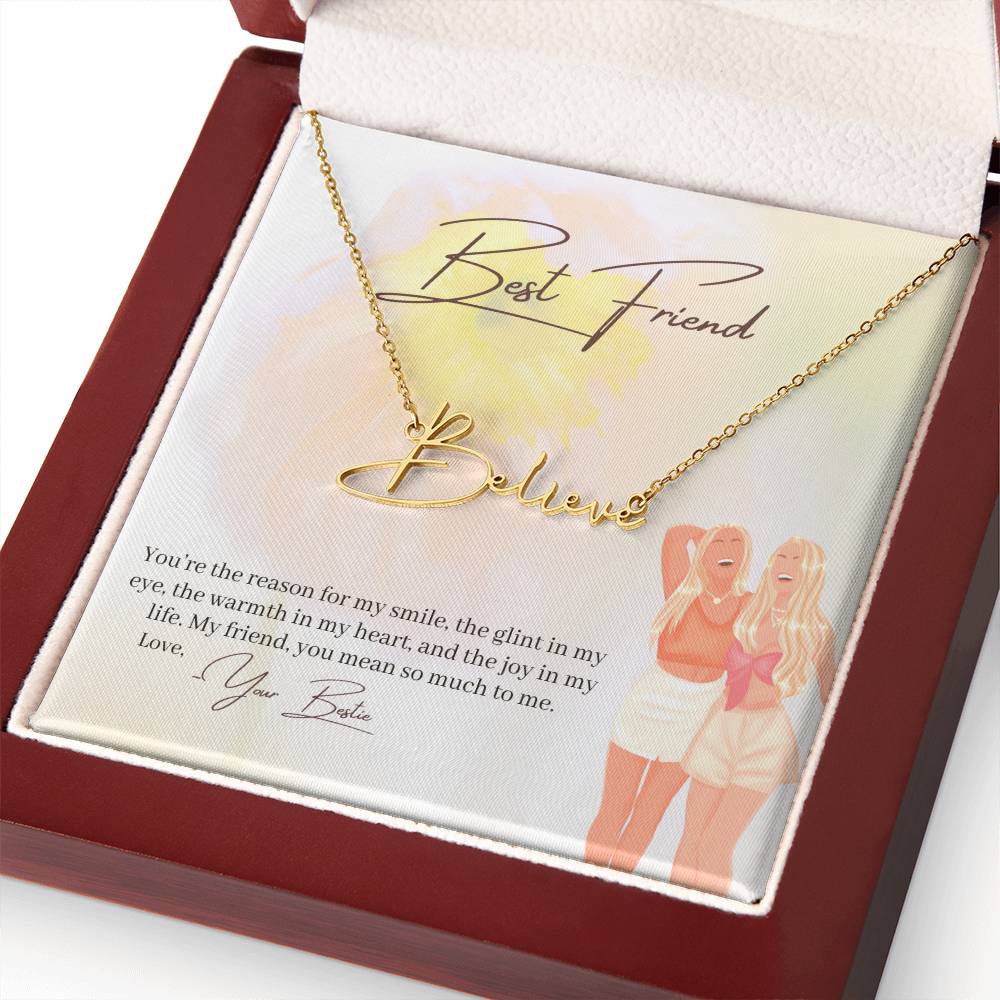 Best Friend | You Are The Joy In My Life | Script Name Necklace