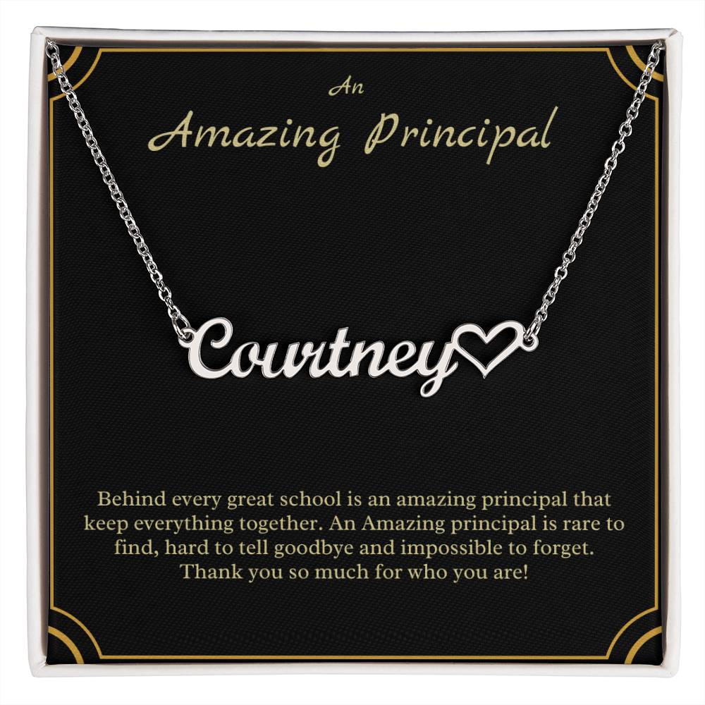 An Amazing Principal | Thank You So Much For Who You Are | Professional Name Pendant Necklace