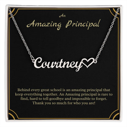 An Amazing Principal | Thank You So Much For Who You Are | Professional Name Pendant Necklace