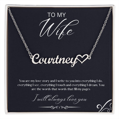 To My Wife | You Are My Love Story | Name Necklace