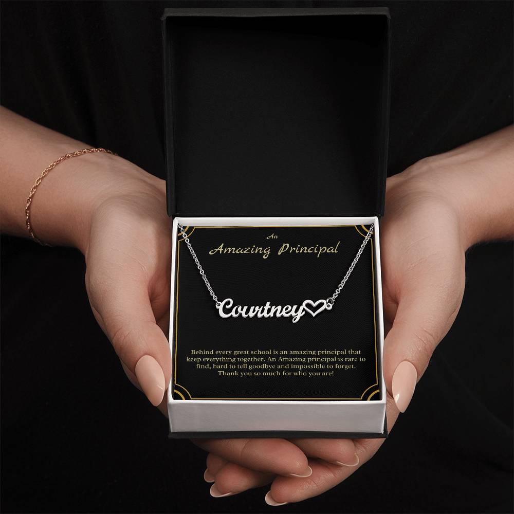 An Amazing Principal | Thank You So Much For Who You Are | Professional Name Pendant Necklace