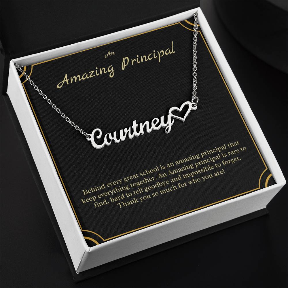 An Amazing Principal | Thank You So Much For Who You Are | Professional Name Pendant Necklace