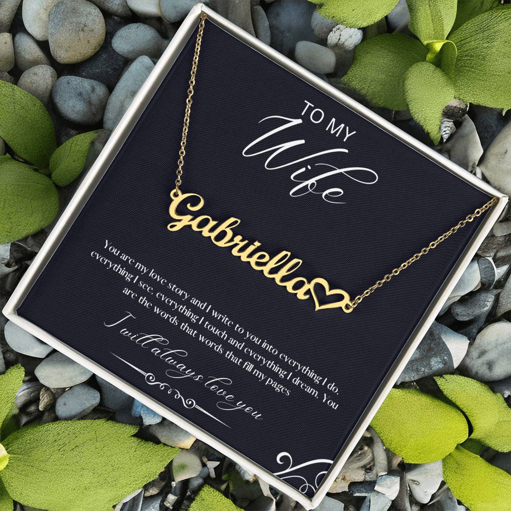 To My Wife | You Are My Love Story | Name Necklace