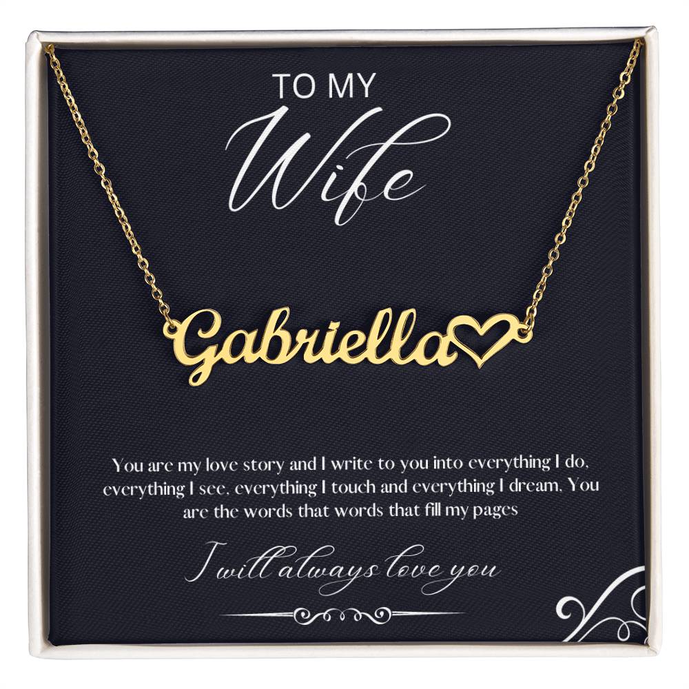 To My Wife | You Are My Love Story | Name Necklace