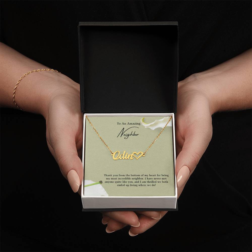 To An Amazing Neighbor | Thank You From The Bottom Of My Heart | Name Necklace