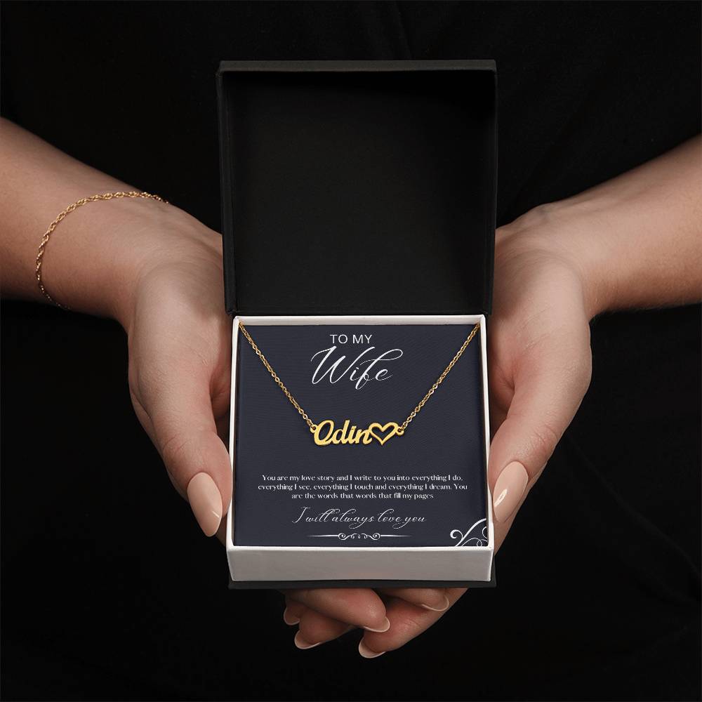 To My Wife | You Are My Love Story | Name Necklace