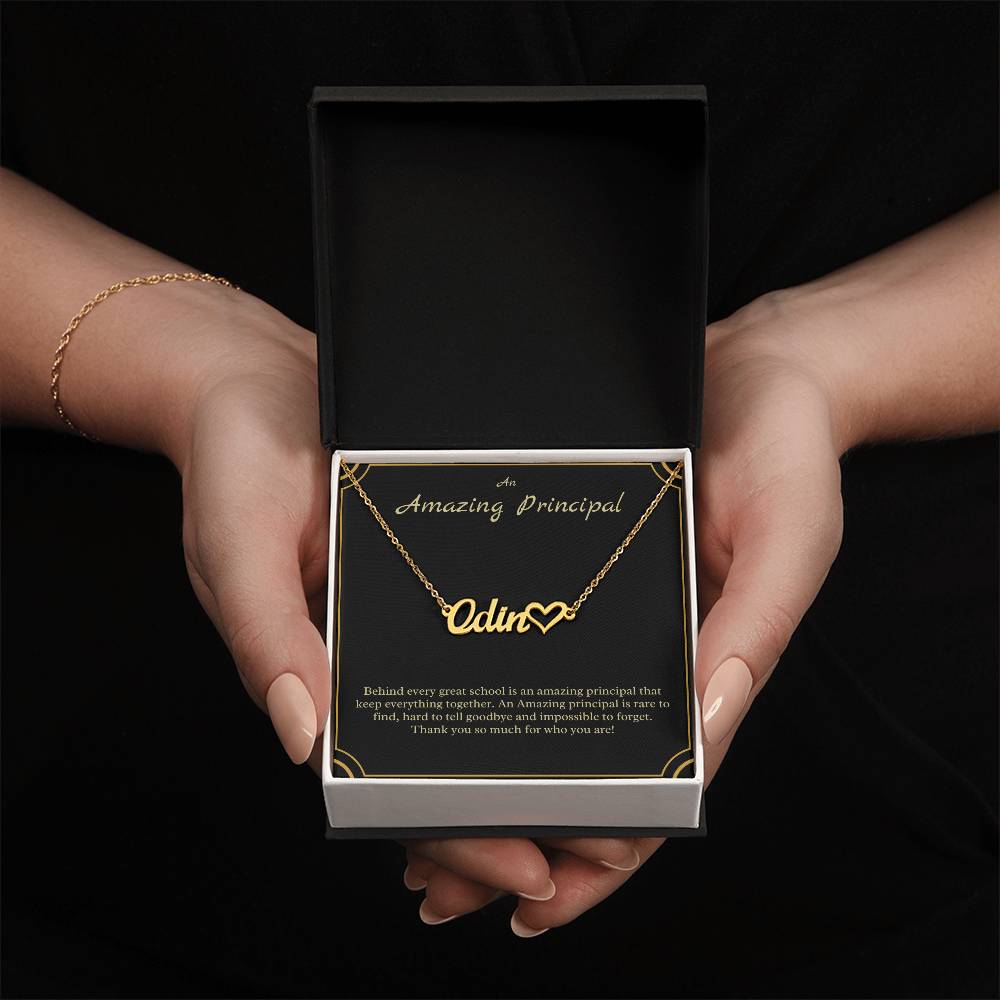 An Amazing Principal | Thank You So Much For Who You Are | Professional Name Pendant Necklace