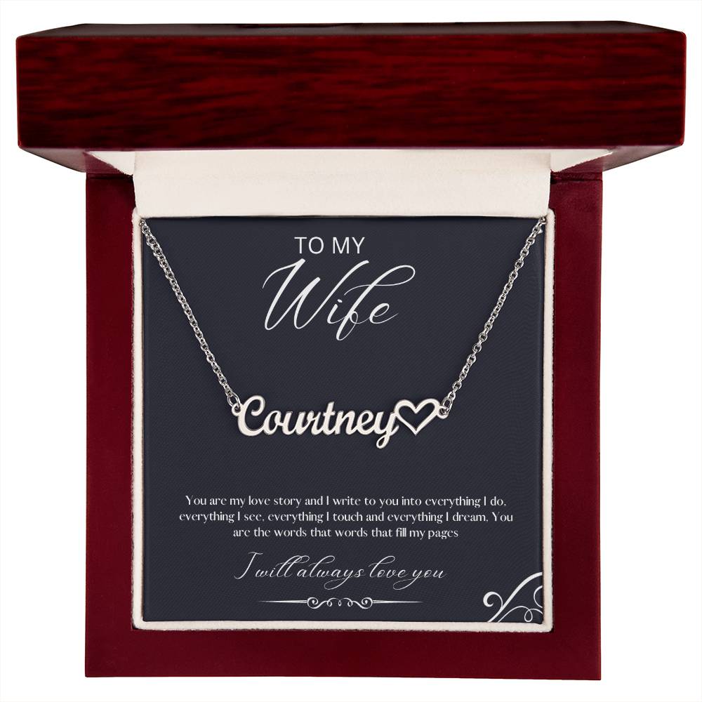 To My Wife | You Are My Love Story | Name Necklace