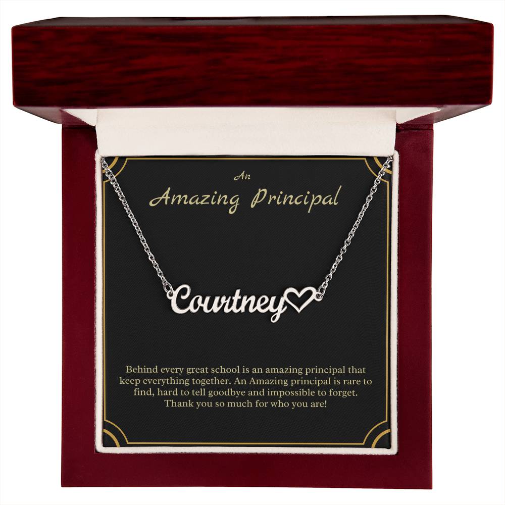 An Amazing Principal | Thank You So Much For Who You Are | Professional Name Pendant Necklace