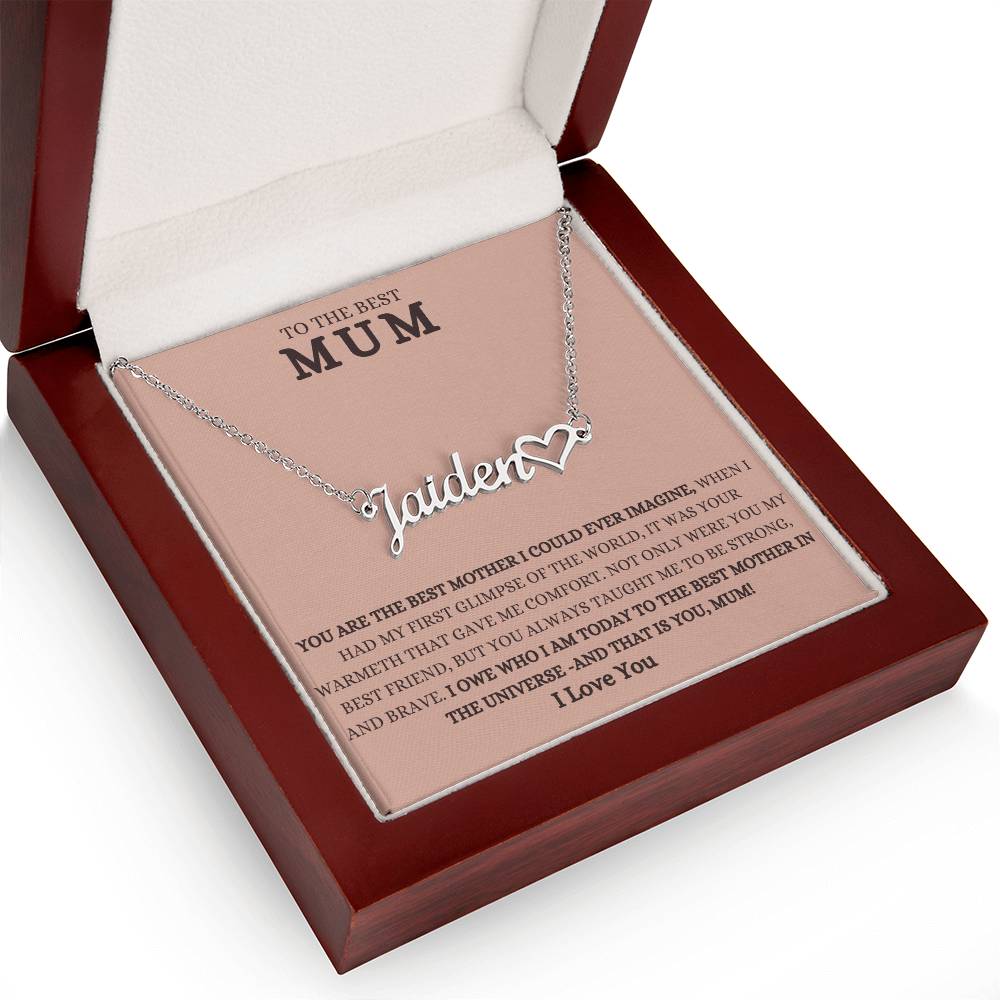To The Best Mum | Jewelry Name Necklace