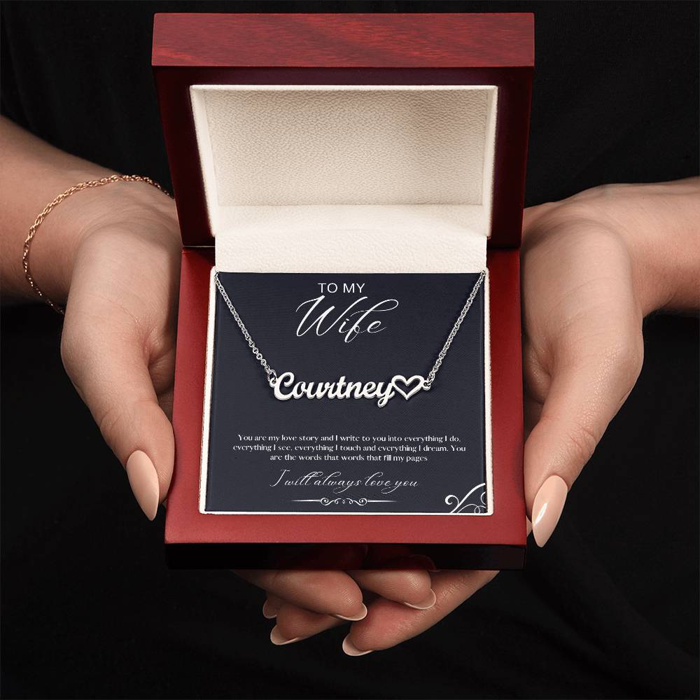 To My Wife | You Are My Love Story | Name Necklace