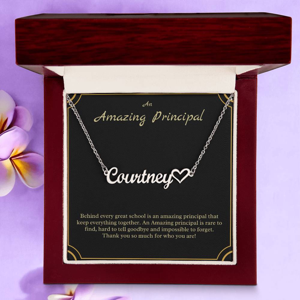 An Amazing Principal | Thank You So Much For Who You Are | Professional Name Pendant Necklace