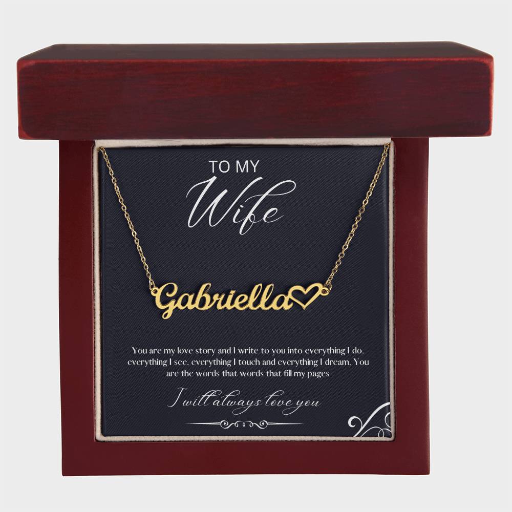 To My Wife | You Are My Love Story | Name Necklace