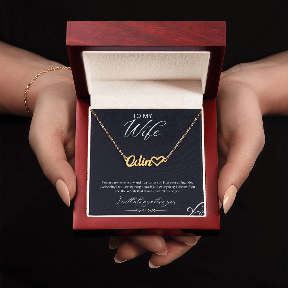 To My Wife | You Are My Love Story | Name Necklace