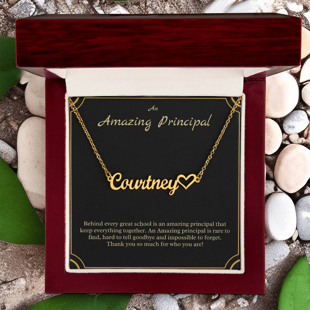 An Amazing Principal | Thank You So Much For Who You Are | Professional Name Pendant Necklace