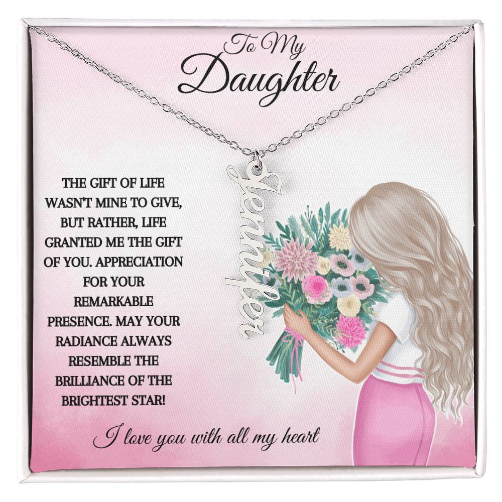 To My Daughter | I Love You With All My Heart | Pendant Name Necklace