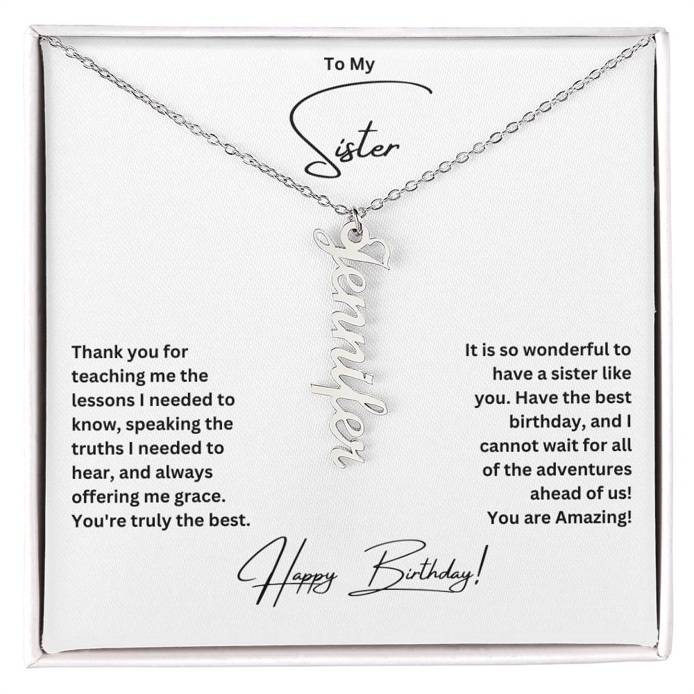 To My Sister | Happy Birthday | Custom Name Necklace